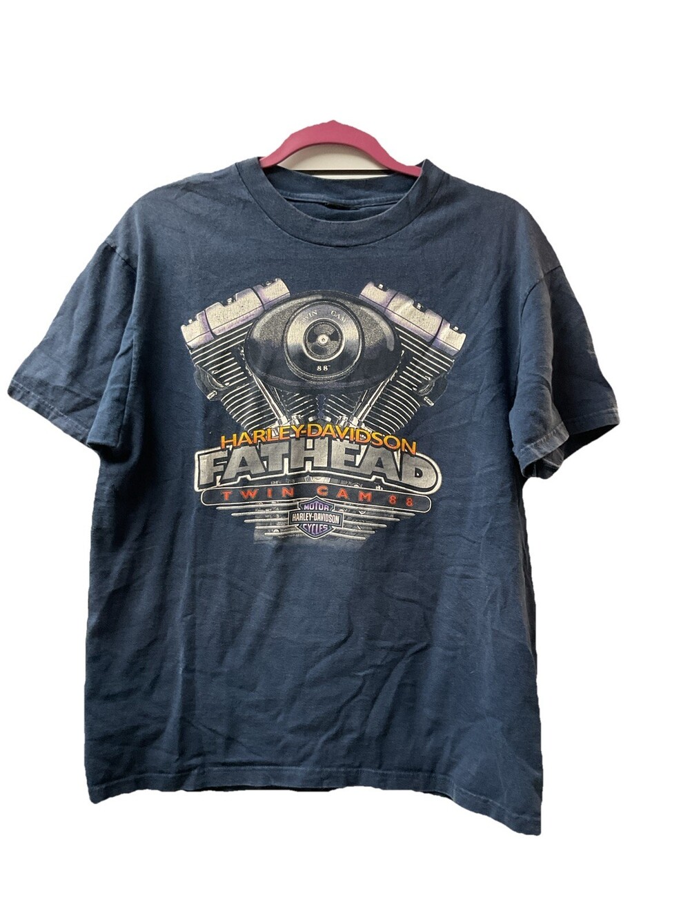 Vtg 90s Harley Davidson Fathead T-Shirt Twin Cam 88 Barnett Cincinnati, OH G63